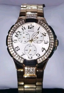 Guess Damenuhr Chronograph -  l16540L1 - Gold - Strasssteine - OVP - Neuwertig  - Bild 1 von 4