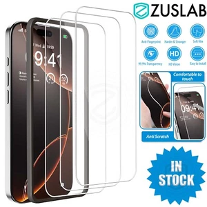 For iPhone 16e 16 15 14 13 12 11 Pro XS Max XR X Plus Glass Screen Protector x3 - Picture 1 of 43