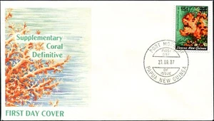 1987 Papua New Guinea 15t On 12t Coral Stamp First Day Cover, Very Good Cond - Imagen 1 de 1