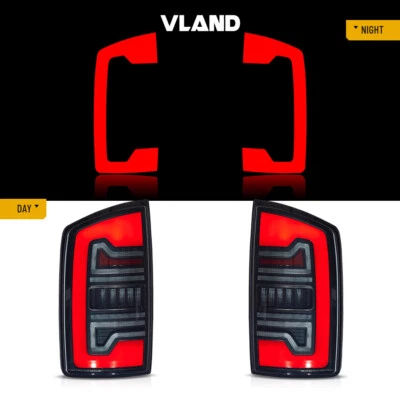 VLAND Smoked LED Tail Lights For 2002-2006 Dodge Ram 1500 2500 3500 w/Sequential - Image 1 of 4