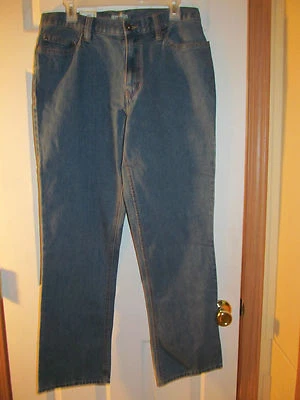 Pantalones de mezclilla de color medio 100 % algodón W32 L32 calce regular vida exterior para hombre nuevos con etiquetas Foto 1 de 4