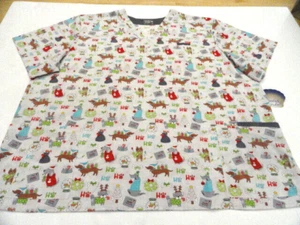 Sanibel Scrub Sz 3XL Medical Top Dogs Christmas/Winter/Holiday NWT Vet - Picture 1 of 8