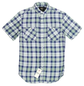 RRL Double RL Key West Green/Blue Twill Plaid Short Sleeve Work Shirt XS Ralph - Picture 1 of 10