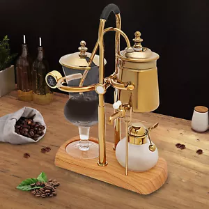 15OZ Royal Belgian Belgium Balance Syphon Coffee Maker Siphon Brewer Golden HOT - Picture 1 of 21
