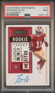 2020 Panini Contenders Brandon Aiyuk #110 Autograph PSA 9 - Picture 1 of 2