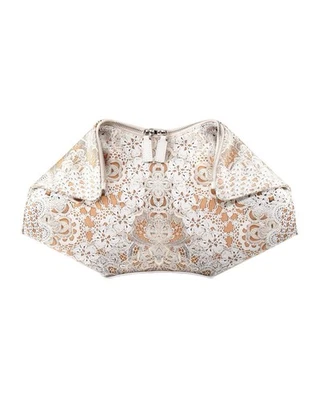 Bolso clutch grande Alexander McQueen De Manta estampado encaje seda satinado Foto 1 de 4