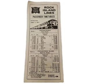 Rock Island Railroad Public Timetable Effective June 3, 1971 Train Hobby Unique - Picture 1 of 4