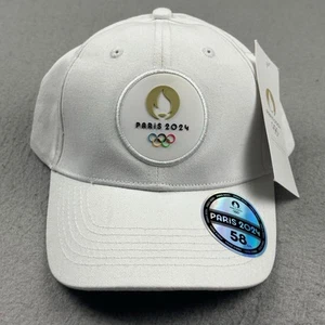 Olympics Paris 2024 Cap Adult One Size White Adjustable Strap NWT - Picture 1 of 18