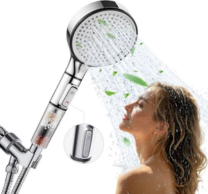 High Pressure Shower Head 5 Settings Handheld Shower Heads Spray With 5 FT Hose - Picture 1 of 7