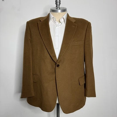 Haspel Mens 48R Brown 100% Cashmere Single Breasted Blazer Sport Coat - Image 1 of 4