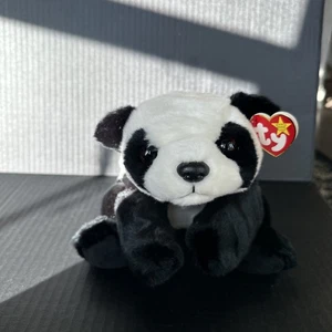 Ty Beanie Buddy Peking Panda Bear 13” 1998 Retired Plush Toy W/ Heart Tag - Picture 1 of 5
