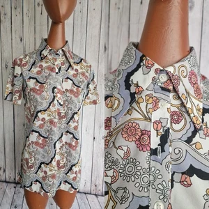 Piapa Dolchkragen Bluse - Größe 8/10 - Vintage 70er Jahre Pullover DD36L - Bild 1 von 19