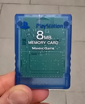 Memory Card Originale Sony 8MB PS2 Nero Playstation 2 Originale Perfetta Blu - Immagine 1 di 2