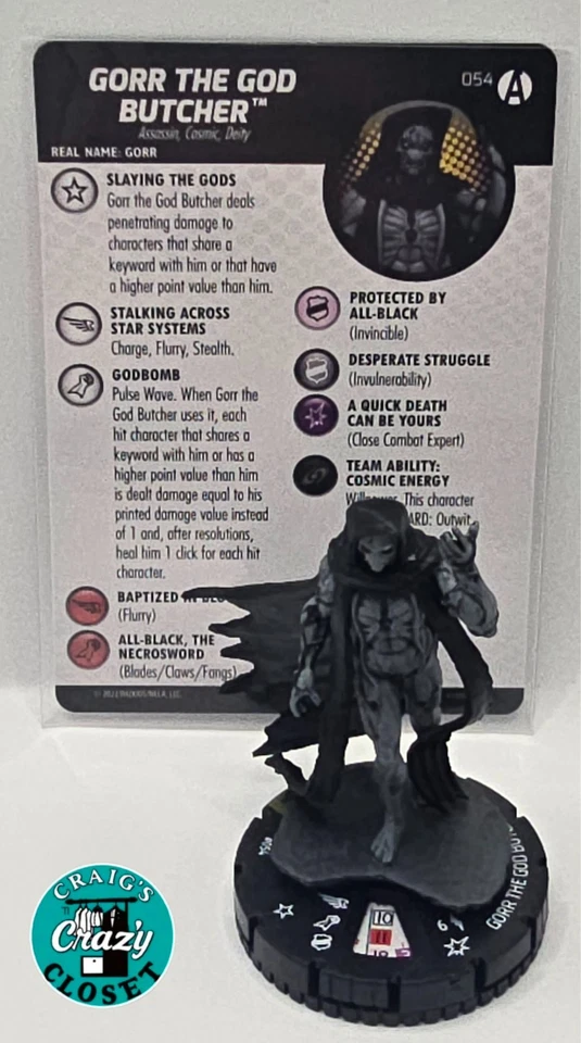 HeroClix Gorr the God Butcher 054 Marvel Avengers Forever Set New SR - Image 1 of 1