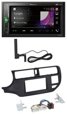 Pioneer MP3 DAB AUX 2DIN Bluetooth Autoradio für Kia Rio 11-14 UB schwarz - Bild 1 von 4