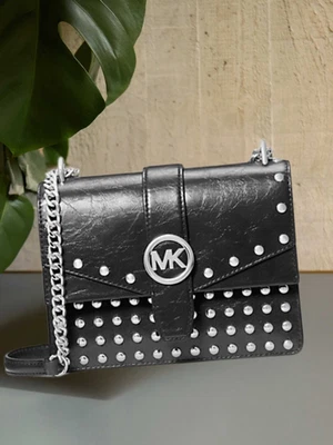 Michael Kors Greenwich Women Small Black Crossbody Shoulder Bag Handbag Purse MK - Image 1 of 4