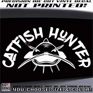 Catfish Hunter Vinyl Decal Sticker SUV Car Truck Boat Die Cut USA River Lake USA - Picture 1 of 4