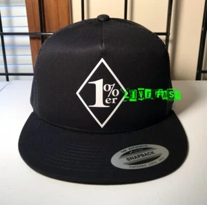 1%ER ONE PERCENTER Hat Trucker Hat diamond outlaw biker motorcycle rider rebel - Picture 1 of 2