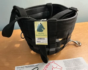 NUOVO BEST FRIEND Deluxe museruola per cavalli da pascolo con supporto regolabile staccabile nero - Foto 1 di 6