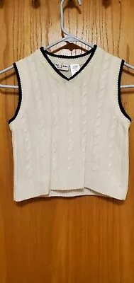 b.t. Kids 4T White w/ Black Trim Sweater Vest - Image 1 of 4