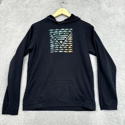 Columbia PFG Sudadera con Capucha Suéter Niño XL Negro Ombre Pez Logo Gráfico Bolsillo Canguro Foto 1 de 4
