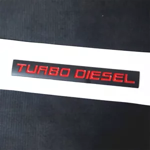 1x Matte Black TURBO DIESEL Red Metal Badge Emblem Decal Sticker 3D Racing Motor - Picture 1 of 16
