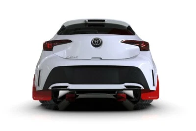 Rally Armor Mud Flaps For 2019-2025 Toyota Corolla Hatchback Red w White Logo - Image 1 of 4