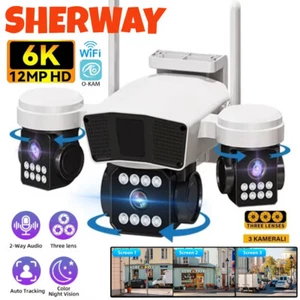 3 Lens PTZ IP Camera Outdoor 6K HD 3CH WiFi Security Auto Tracking Wireless CCTV - Picture 1 of 19