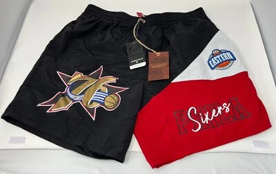 Mitchell and Ness Philadelphia 76ers Woven Vintage Shorts Mens Size L NWT - Image 1 of 4