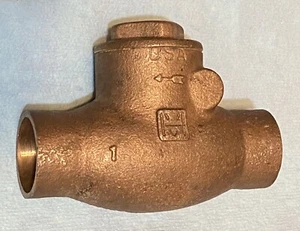 Milwaukee 1" Bronze Swing Check Valve 1517 Series Class 125 Solder Sweat - Picture 1 of 4