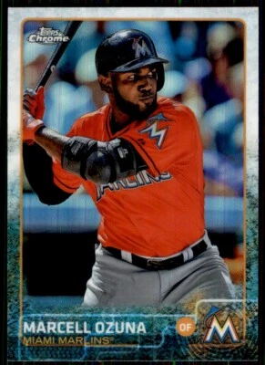 2015 Topps Chrome Refractor Marcell Ozuna Miami Marlins #182 - Image 1 of 2