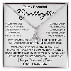 Granddaughter Necklace, Perfect Birthday Gift from Grandma, I LOVE YOU Necklace - Picture 1 of 7