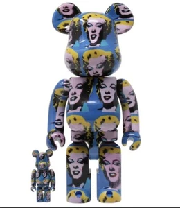 Andy Warhol's Marilyn Monroe #1 100% & 400% Bearbrick Set by Medicom Toy - Picture 1 of 3