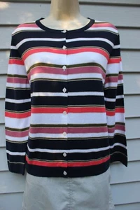 NWT Ann Taylor Multi Color Print 3/4 Sleeve Cardigan L - Picture 1 of 2