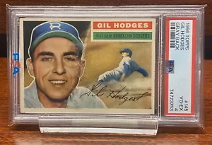 1956 Topps #145 Gil Hodges Brooklyn Dodgers HOF Gray Back PSA 4 VG-EX - Picture 1 of 2