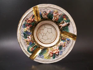 Vintage Capodimonte Italy Cherub Ceramic Trinket Dish Ashtray 1366/95 - Picture 1 of 12
