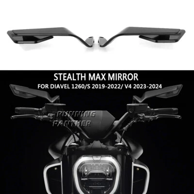 For Ducati Diavel 1260 S 2019-2022 V4 Rearview Mirrors Adjustable Wing Mirrors - Image 1 of 4