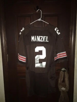 NUEVO CON ETIQUETAS* Camiseta de fútbol americano para hombre Nike talla 52 Johnny Manziel Browns NFL ~ COSIDA Foto 1 de 4
