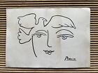 Pablo Picasso Drawing on paper (Handmade) signed and stamped vtg art