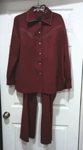 Vintage 1970's Tailored Leisure Suit Red - Picture 1 of 12