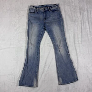 Ralph Lauren Denim & Supply Women Flare Jeans 30x32 Blue Distressed Boho - Picture 1 of 12