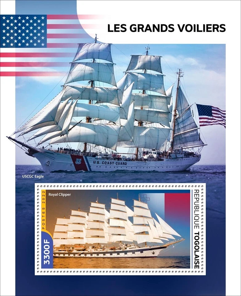 Togo Stamps 2022 MNH Tall Ships Souvenir Sheet - Image 1 of 1