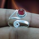 Adjustable Handmade Toe Ring with 925 Sterling Silver and Red Garnet Gemstone
