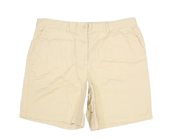 LRL Lauren Ralph Lauren Womens Khaki Tan Flat Front Casual Cotton Shorts Size 14 - Image 1 of 4