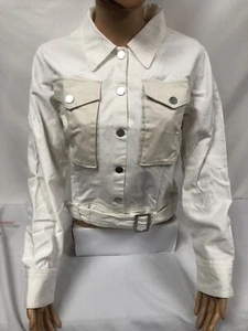 Woman Jacket Desigual 100% Cotton ref 17WWEWC0 Size 40 Color White New !!! - Picture 1 of 7