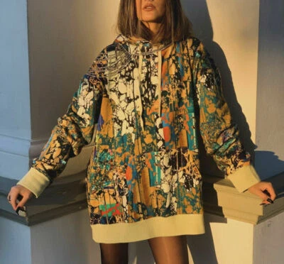 H&M HM Edición Limitada STUDIO Sudadera Larga con Capucha Amarilla Multicolor UNISEX ART Algodón Foto 1 de 4