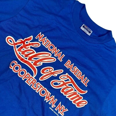 NUEVA DE COLECCIÓN Salón de la Fama del Béisbol Nacional Para hombres Camiseta de una sola puntada Azul • Mediana Foto 1 de 4