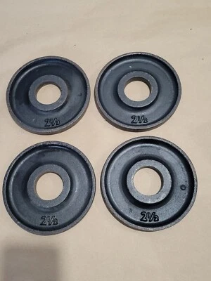 4x 2.5 Lb VINTAGE IVANKO OLYMPIC WEIGHT PLATES 2 1/2 used 2 1/2lb Used - Image 1 of 4