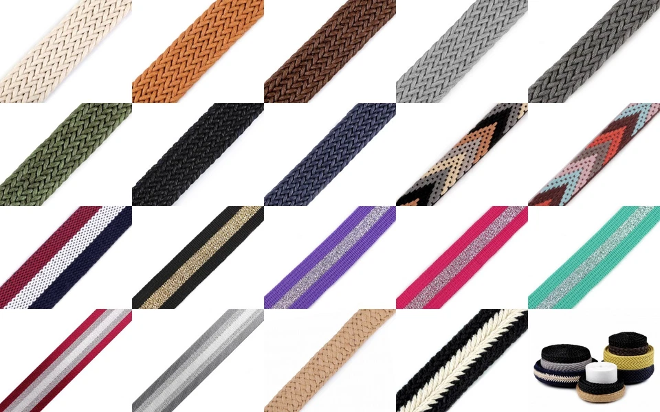 STOKLASA 1 m Gurtband geflochten verschiedene Breiten Gurt Baumwolle Maisstroh Polyester