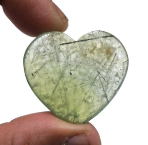 Für Schmuck prachtvoller seltener Prehnit 92 Krt Herzform Cabochon lose Edelstein - Bild 1 von 6
